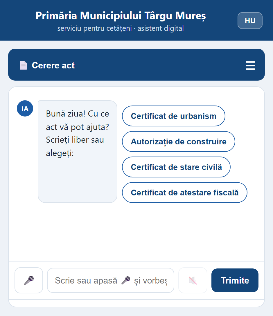 Cetățeanul cere un act în chat